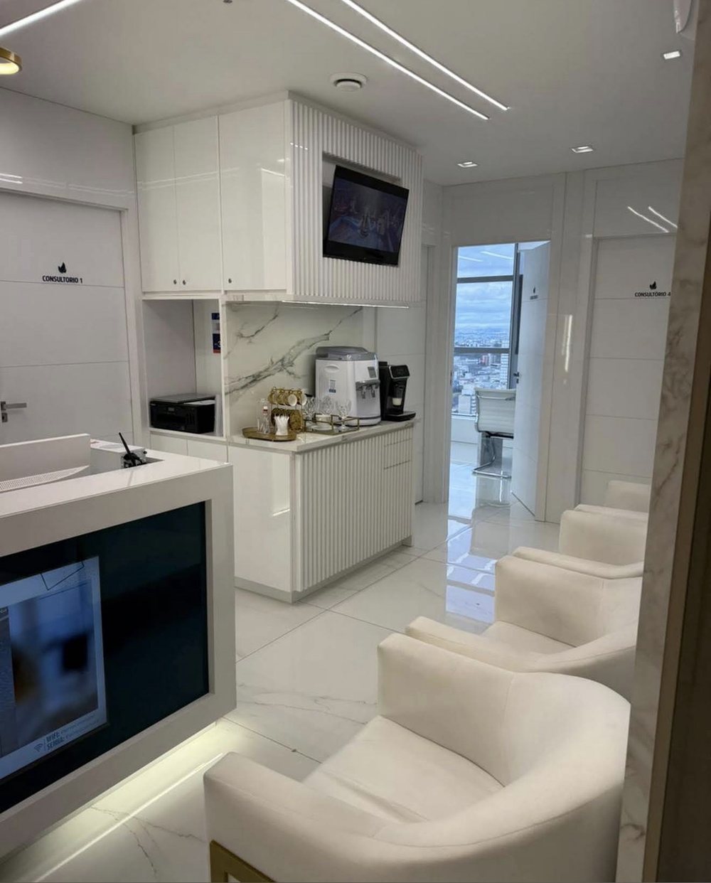 Lounge com vista para a cidade